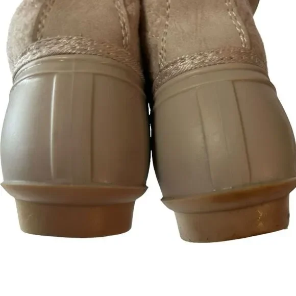 Gypsy Jazz Quack Duck Boots Womens 8 Cream Ankle Black Rubber Lace Up - Picture 9 of 14